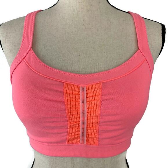 Athleta Freedom Sports Bra Criss Cross Back Rare Coral Pink 964640 Womens Sz Sm - Picture 13 of 13
